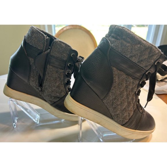 Women's Maurice Slip On Wedge Ankle Boot Size 9 Tie and Zip Black - Picture 6 of 7